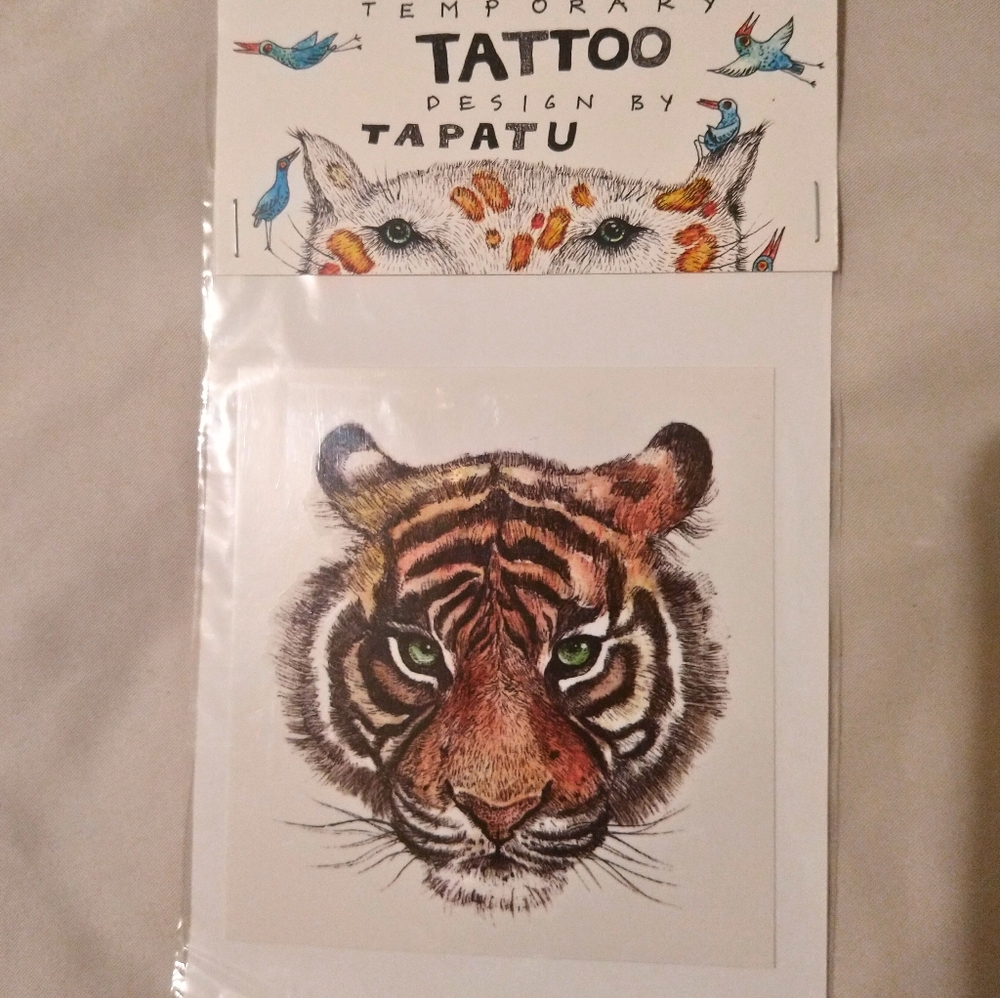 Tiger Temporary Tattoo | High-Res Hand-Painted Illustration from Lithuania